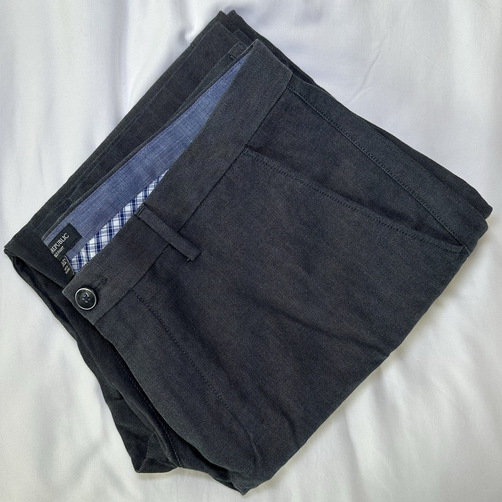 Banana‎ Republic Kentfield Mens Pants Gray/Blue 35x32 Classic Prep Cotton - Picture 3 of 9